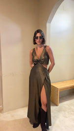 Cargar imagen en el visor de la galería, Vestido Bora Bora negro - dorado
