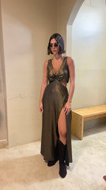 Cargar imagen en el visor de la galería, Vestido Bora Bora negro - dorado
