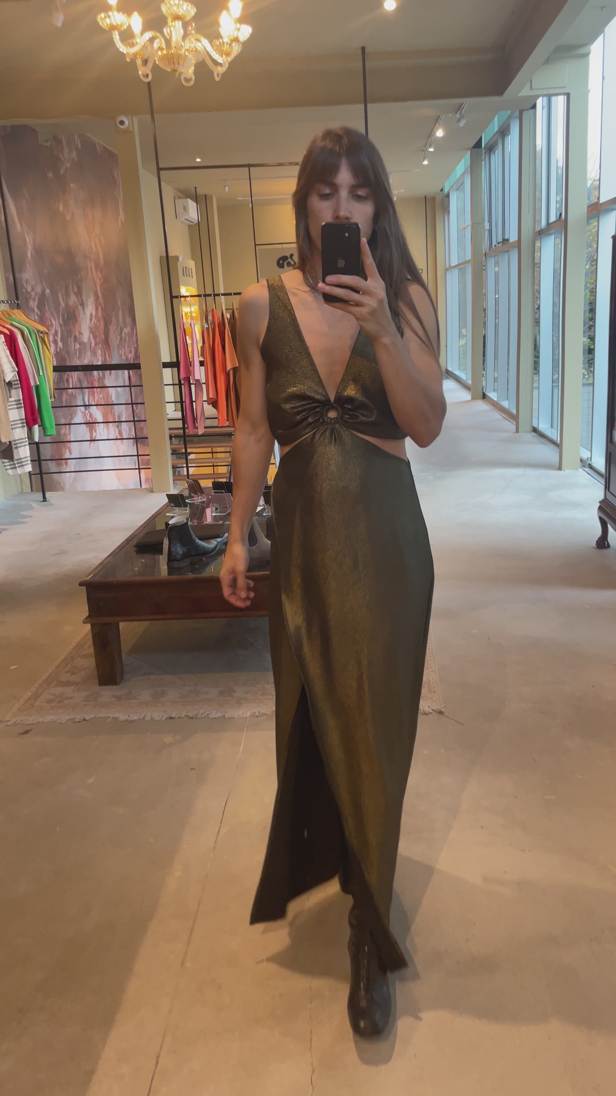 Vestido Bora Bora negro - dorado