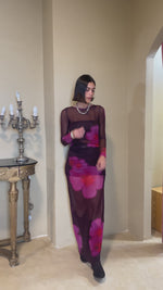 Cargar y reproducir el video en el visor de la galería, Vestido Origen estampado
